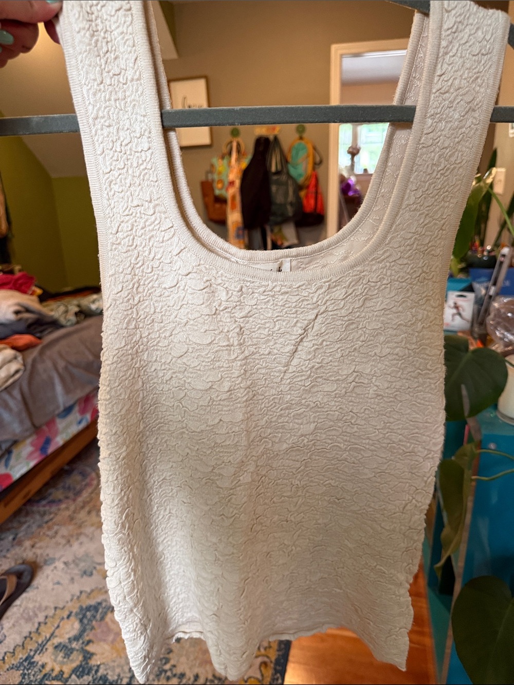 NATURAL LIFE Cream Textured Scoop Tank